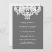 Classy Chandelier Wedding Invitations Kaart (Voorkant)