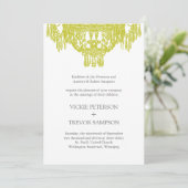 Classy Chandelier Wedding Invitations Kaart (Staand voorkant)