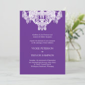 Classy Chandelier Wedding Invitations Kaart (Staand voorkant)