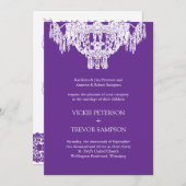 Classy Chandelier Wedding Invitations Kaart (Voorkant / Achterkant)