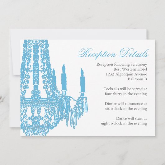 Classy Chandelier Wedding Invitations Kaart (Achterkant)