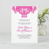 Classy Chandelier Wedding Invitations Kaart (Staand voorkant)
