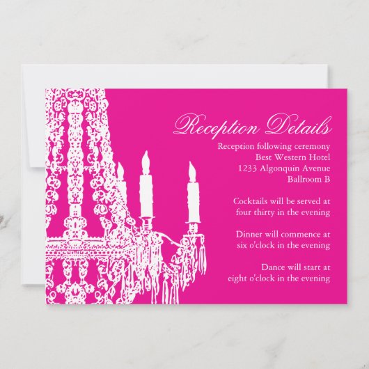 Classy Chandelier Wedding Invitations Kaart (Achterkant)