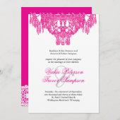 Classy Chandelier Wedding Invitations Kaart (Voorkant / Achterkant)