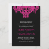 Classy Chandelier Wedding Invitations Kaart (Voorkant)