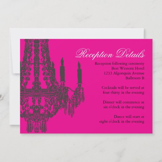 Classy Chandelier Wedding Invitations Kaart (Achterkant)