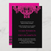 Classy Chandelier Wedding Invitations Kaart (Voorkant / Achterkant)
