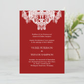 Classy Chandelier Wedding Invitations Kaart (Staand voorkant)