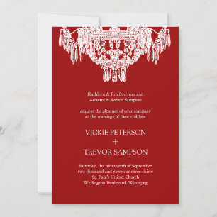 Classy Chandelier Wedding Invitations Kaart