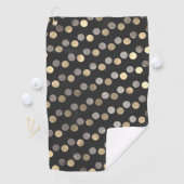 Classy Charcoal Silver en Gold Polka Dots Golfhanddoek (Insitu)