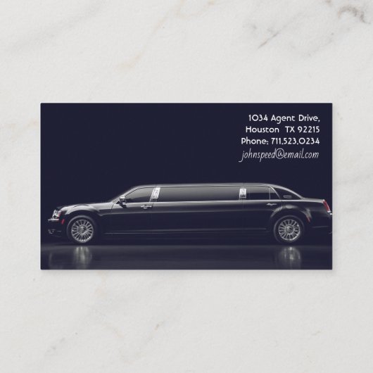 Classy Chauffeur Limousine Visitekaartje (Achterkant)