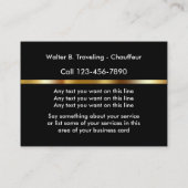 Classy Chauffeur of Limo Service Visitekaartje (Achterkant)