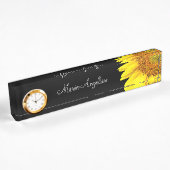 Classy Cheerful Sunflower Monogram Naambordje