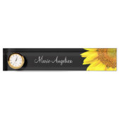 Classy Cheerful Sunflower Monogram Naambordje (Voorkant)