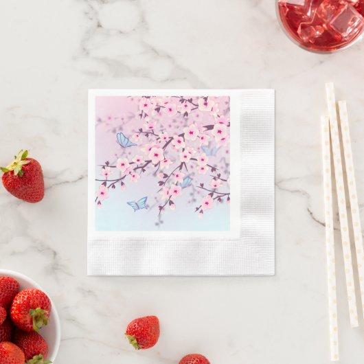 Classy Cherry Blossom Blurred Background Servet (Insitu)