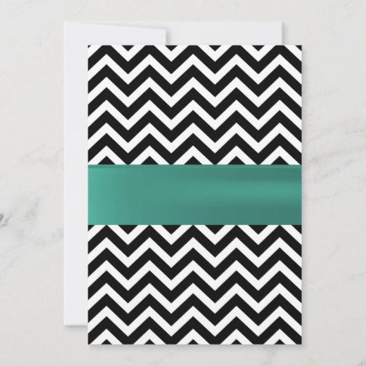 Classy Chevron Stripes Blauwgroen Baby shower Kaart (Achterkant)
