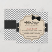 Classy Chevron Stripes Little Princess Baby shower Kaart (Voorkant / Achterkant)
