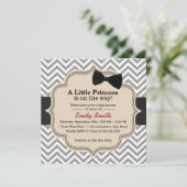 Classy Chevron Stripes Little Princess Baby shower Kaart (Staand voorkant)
