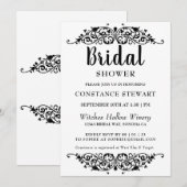 Classy Chic Black Bridal Shower Kaart (Voorkant / Achterkant)