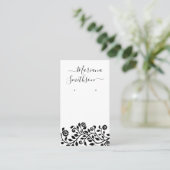 Classy Chic Black en White Earling Display Kaarten Visitekaartje (Staand voorkant)