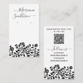 Classy Chic Black en White Earling Display Kaarten Visitekaartje (Voorkant / Achterkant)