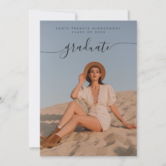 Classy Chic Black Photo Collage Graduparty Kaart (Voorkant)