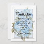 Classy Chic blauw bloemen dank u Kaart (Voorkant)