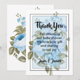 Classy Chic blauw bloemen dank u Kaart