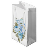 Classy Chic blue floral Klein Cadeauzakje (Voorkant Gekanteld)