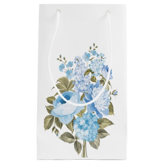Classy Chic blue floral Klein Cadeauzakje (Voorkant)