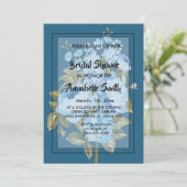 Classy Chic blue floral Vrijgezellenfeest Kaart (Staand voorkant)