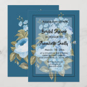 Classy Chic blue floral Vrijgezellenfeest Kaart (Voorkant / Achterkant)