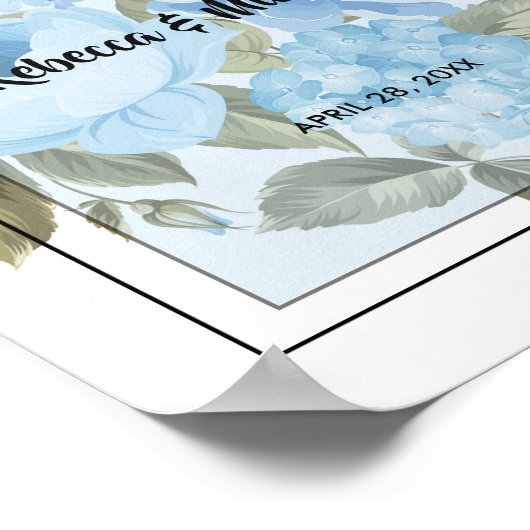 Classy Chic blue floral Welcome Poster (Hoek)