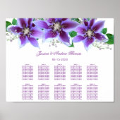 Classy Chic Clematis Wedding Seating Chart Poster (Voorkant)