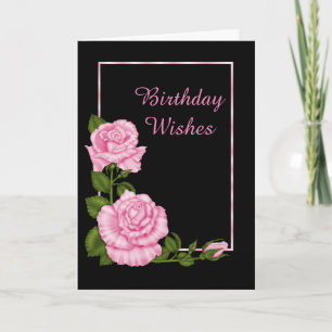 Classy Chic Corner roze Roses Bouquet Birthday Kaart