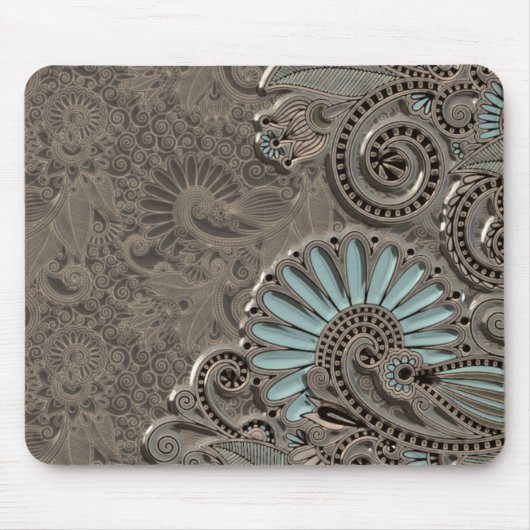 Classy Chic  Damask Paisley Floral Pattern Muismat (Voorkant)