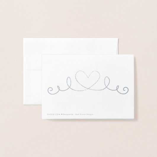 Classy chic denken van je hart folie kaarten (Met envelop)