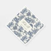 Classy Chic Elegant Blue Horse Toile Naam Initiale Servet (Hoek)