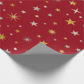 Classy Chic Elegant Gold Silver Red Kerstster Cadeaupapier (Hoek)