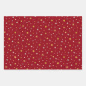 Classy Chic Elegant Gold Silver Red Kerstster Inpakpapier Vel (Voorkant)