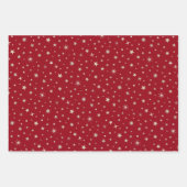 Classy Chic Elegant Gold Silver Red Kerstster Inpakpapier Vel (Voorkant)