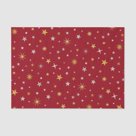 Classy Chic Elegant Gold Silver Red Kerstster Tissuepapier (Voorkant)