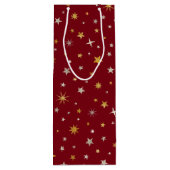 Classy Chic Elegant Gold Silver Red Kerstster Wijn Cadeautas (Achterkant)