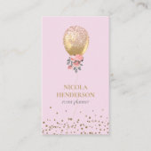 Classy Chic Gold en roze Glitter Event Planner Visitekaartje (Voorkant)