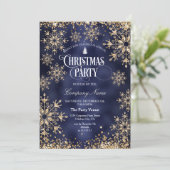 Classy Chic Gold Glitter Corporate Christmas Party Kaart (Staand voorkant)