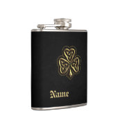 Classy chic golden Gelukkig shamrock leder Heupfles (Rechts)