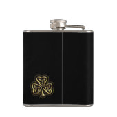 Classy chic golden Gelukkig shamrock leder Heupfles (Achterkant)