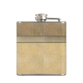 Classy chic gouden shamrock leder heupfles (Achterkant)