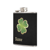Classy chic gouden shamrock leder heupfles (Links)