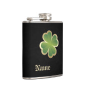 Classy chic gouden shamrock leder heupfles (Rechts)